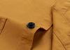 Aspersio Long Sleeve Work Shirt with Stylish Top for Casual Visual American Open Long Business Basic Shirt Yellow Collar, Men, Military, Button-Down
