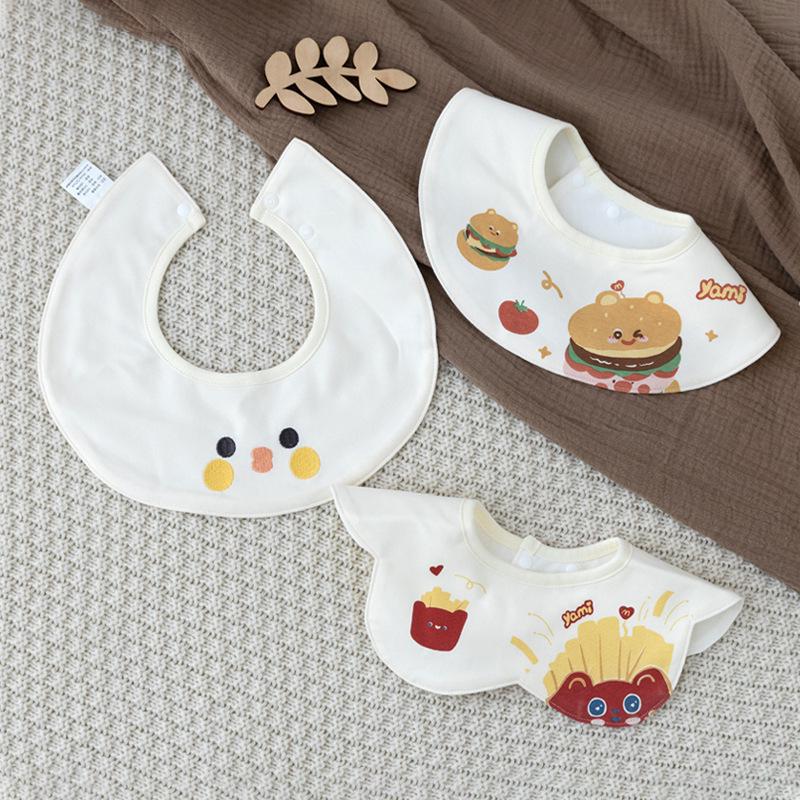 

360° Rotatable Korean Cotton Baby Bib - Waterproof, Anti-Spit Up Design