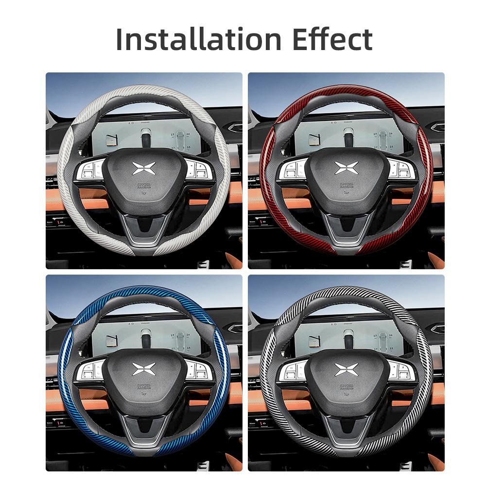 Zkfan8 Convient pour le volant Xpeng Texture Fibre de Carbone avec Design Segmenté à Libération Rapide, Durable, pour les Modèles Tels que G6 G9 P7 P7+