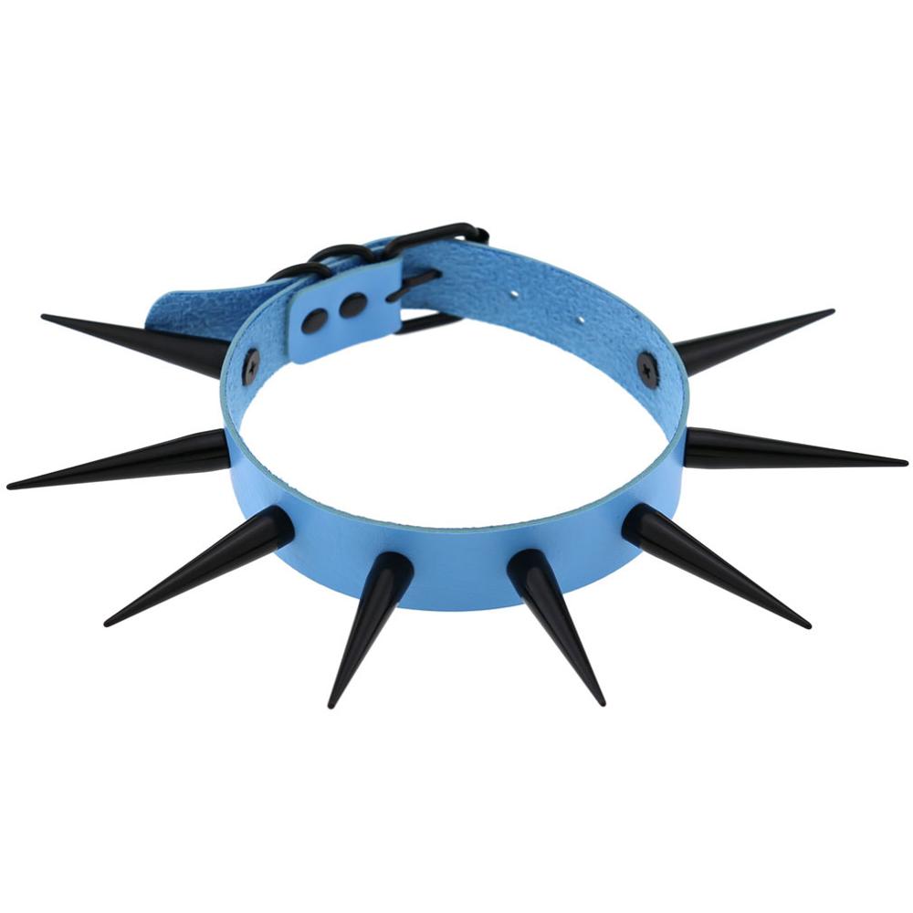 Big Long Spiked Choker Collar Cool  Punk  Necklace  For Women Men Metal Chocker Rave Festival Goth Costumes Jewelry