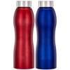 Stainless Steel Water Bottles | Set of 2 | Spill-Proof | Ergonomic | Refrigerator, Freezer and Dishwasher Safe | 1 L | Red, Blue