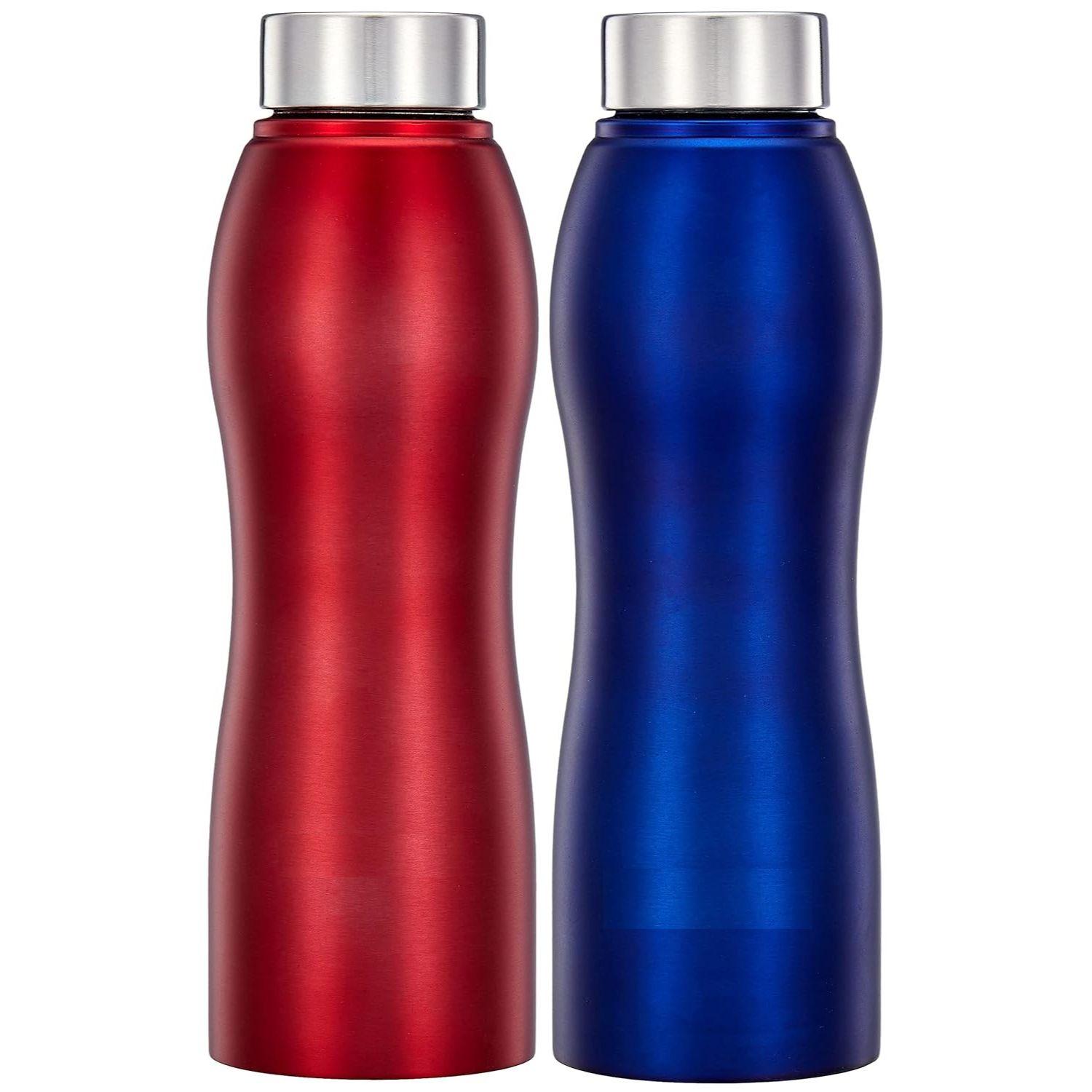 

Бутылки для воды из нержавеющей стали | Набор из 2 штук | Непроливаемые | Эргономичные | Подходят для холодильника, морозильной камеры и посудомоечной машины | 1 л | Красный, Синий синий/красный