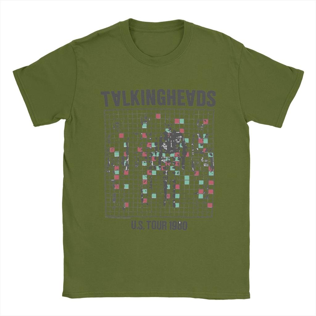 Men T-Shirts Talking Heads Inspired Tour Tee Novelty 100% Cotton Tee Shirt Short Sleeve T Shirt Crewneck Clothes Gift Idea