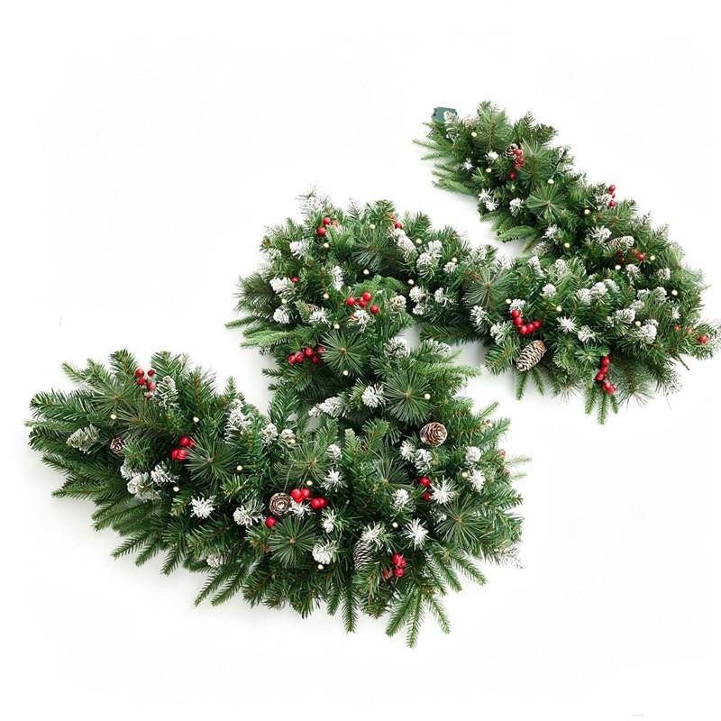Christmas Wreath Hanging Decor PVC Artificial Berry Vine Garland Door Wall Hotel Mall Holiday Decoration