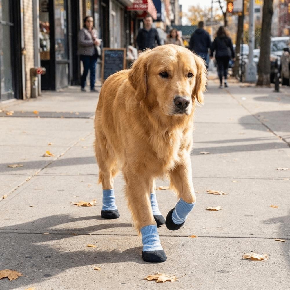 4PCS Breathable Pet Floor Socks Adjustable Dog Foot Covers Knitted Pet Knitted Socks Outdoor Use