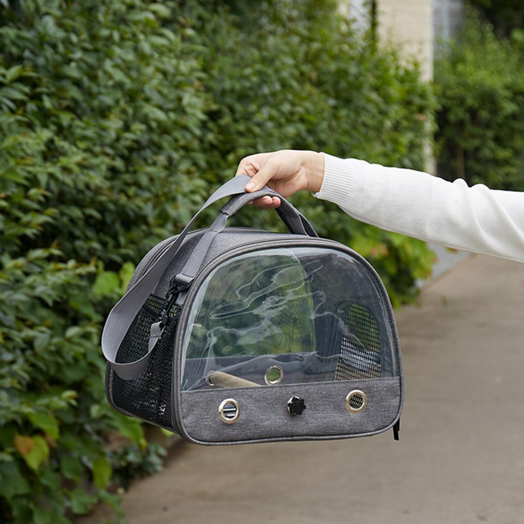 Portable Parrot Carrier Bag Bird Backpack with Perch for Birds Cage Side Window Foldable Samll Pet Travel Cage Bird Supplies