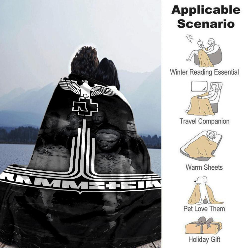 1pc RAMMSTEIN MUSIC Soft Flannel All Season Throw for Home, Office, Outdoor UseDurable Comfort Soft Warm Throw for Home
