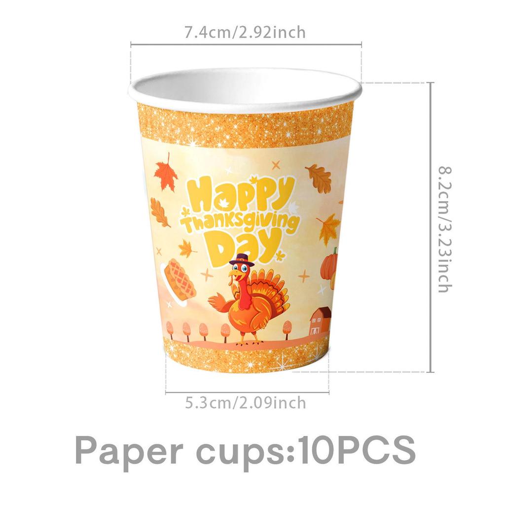 Thanksgiving Turkey Birthday Party Tableware Set: Plates, Cups, Napkins, Flags & Swirls.