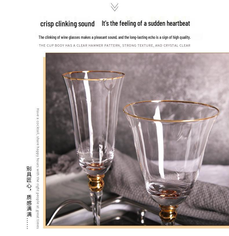 Elegant Gold-Rimmed Wine and Champagne Glasses for Dining and Decor
