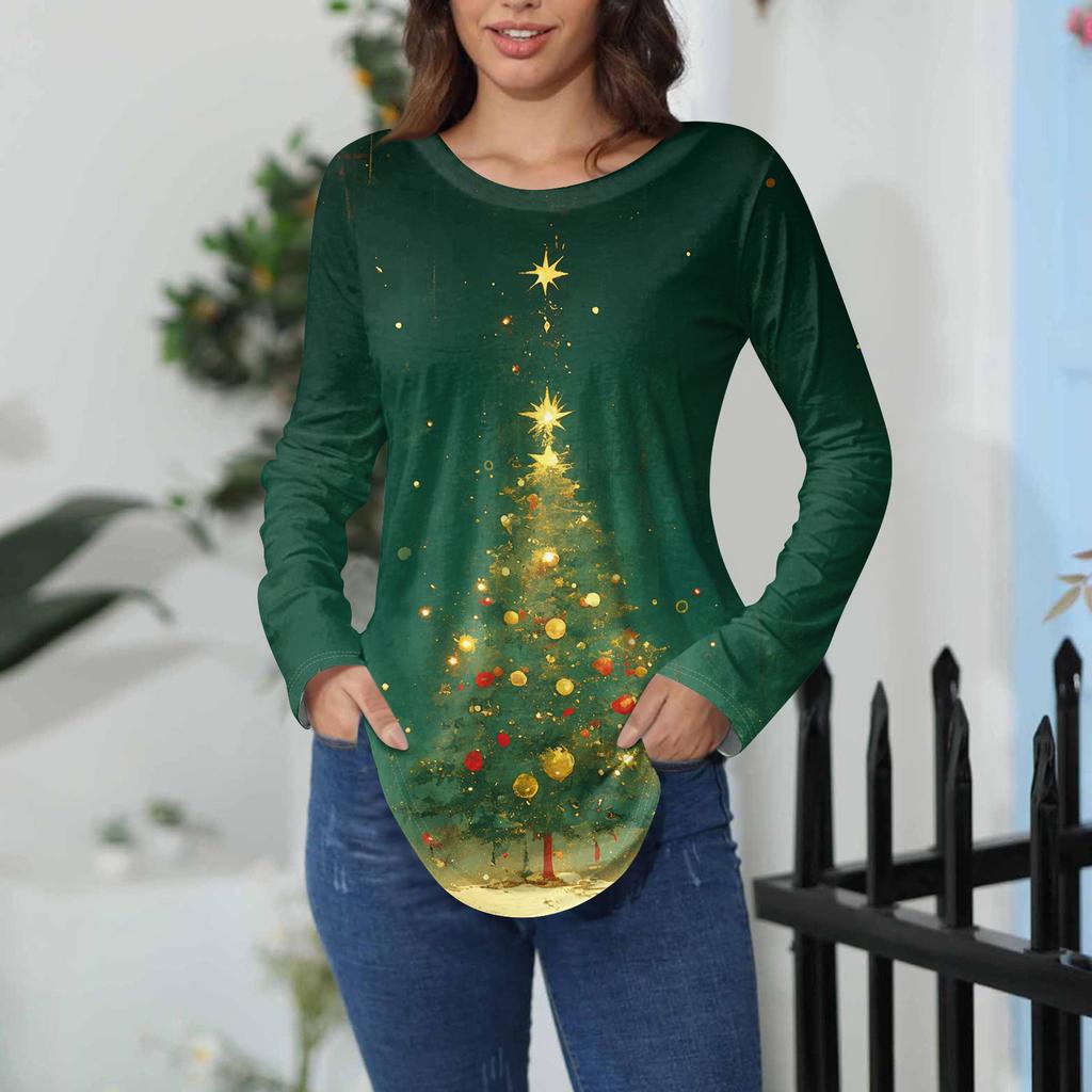 Tee Shirts For Women Fall Casual Long Sleeve Shirts Sweatshirt Vintage Graphic Printing Top Pullover Valentine's Day