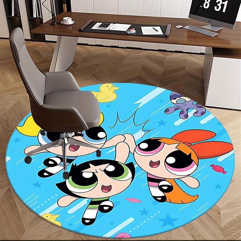 Powerpuff Girls Chair mat Round Rug Office carpet, Non slip, Suitable for Living Rooms, Bedrooms,Decor1205768a