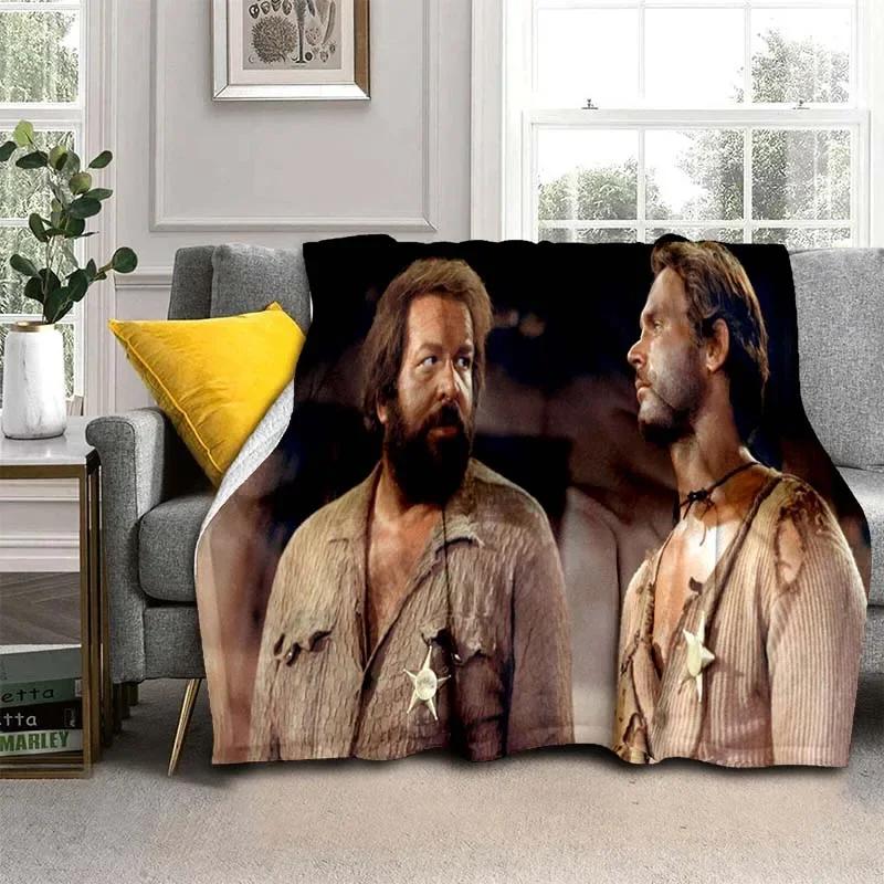 Bud Spencer Terence Hill Wurfdecke für Kinder Super Weiche Warme Decke für Reisebettwäsche Couch Sofa Bettdecke Geburtstagsgeschenke