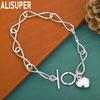 925 Sterling Silver Simple Heart-Shaped Beautiful and Charming Bracelet Gift Jewelry