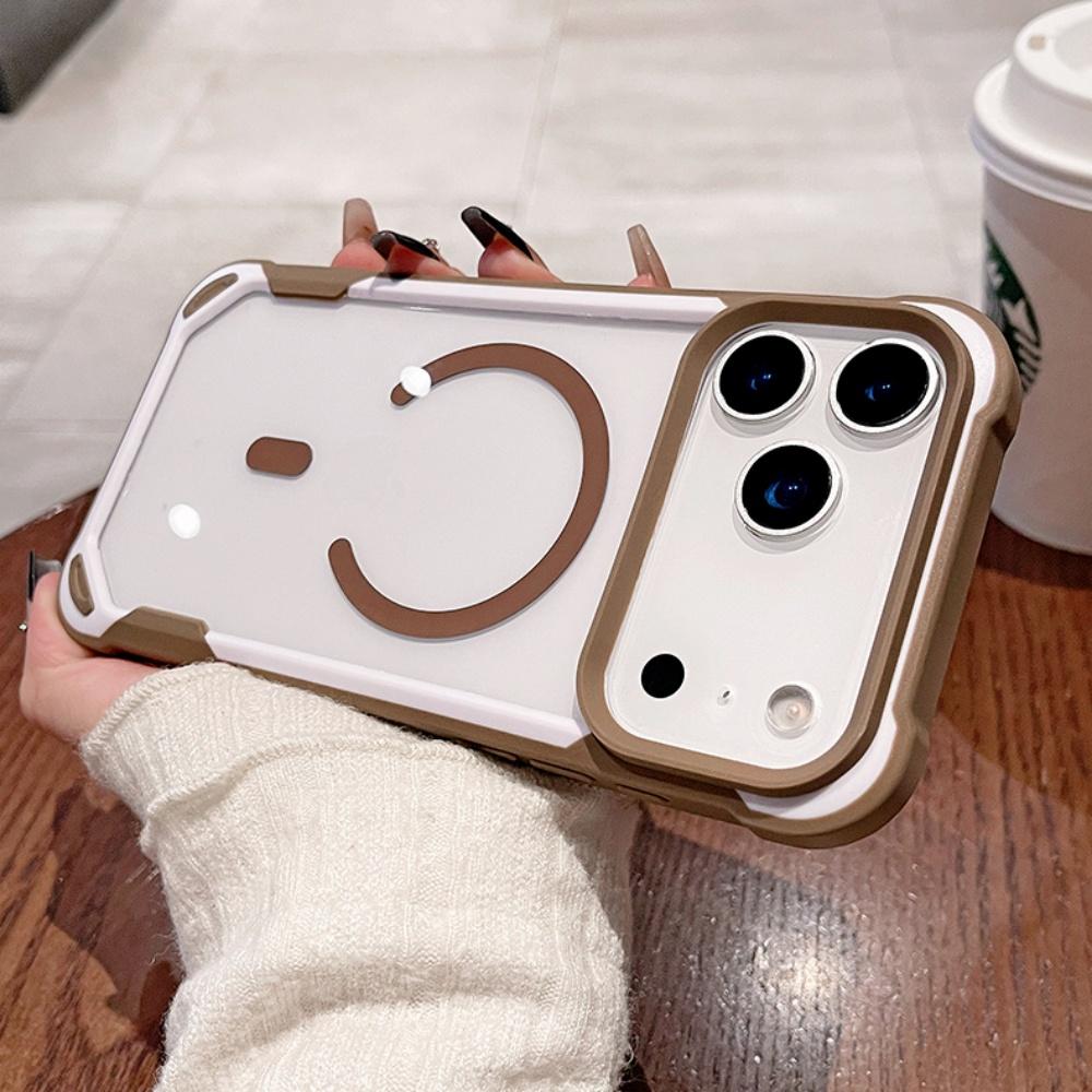 Luxury Contrast-Colors Armor ForMagsafe Case ForiPhone 17 Air 16 15 14 13 12 11 Pro Max Plus Hard Clear Mganetic Acrylic Cover