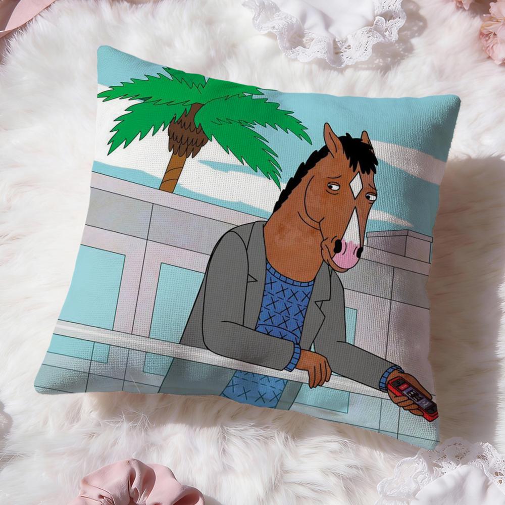 B-BoJack Horseman Cushion Cover Premium Comfort Reversible Pillow Cove -Two in One Design for Any Room & Car Interior