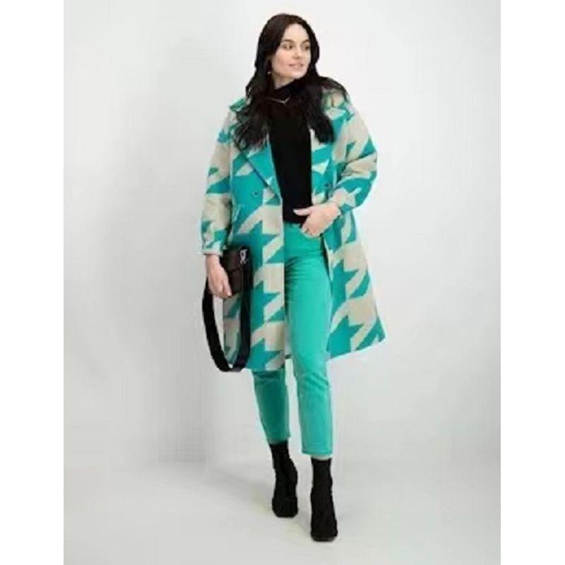 

Защита от холода Теплая печать Длинное модное свободное пальто Green khaki houndstooth S