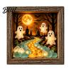 Unique Halloween Gifts Lighted Frame Ornaments Light Up Shadow Box Warm Ornaments Atmosphere LED Lights for Home Living Room Bedroom Decor