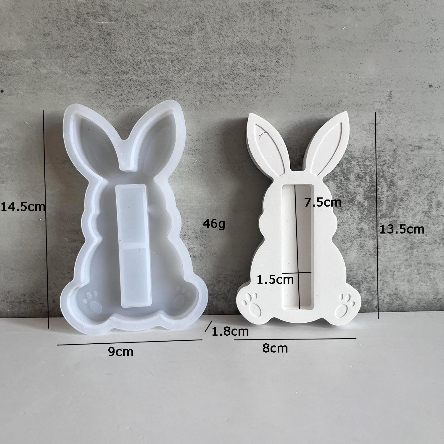 

Пасхальный держатель для шоколадной плитки Силиконовая форма Держатель для шоколада в виде кролика Формы для литья Шоколадная подставка для денежного подарка в виде кролика Гипсовая форма белый