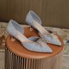 Sandals women's new women's fashion high-heeled stiletto mid-heeled pointed bag head hollow single shoes