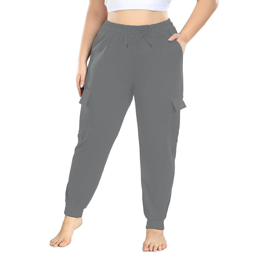 

1XL-5XL Очень большой размер Спортивные брюки Длинные брюки для женщин с манжетами на щиколотках Повседневные брюки свободного кроя в стиле рабочей одежды для бега с карманами. 5XL