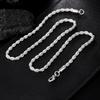 High Quality 4mm Women Men Chain Male Twisted Rope Necklace Bracelets Fashion Jewelry Set