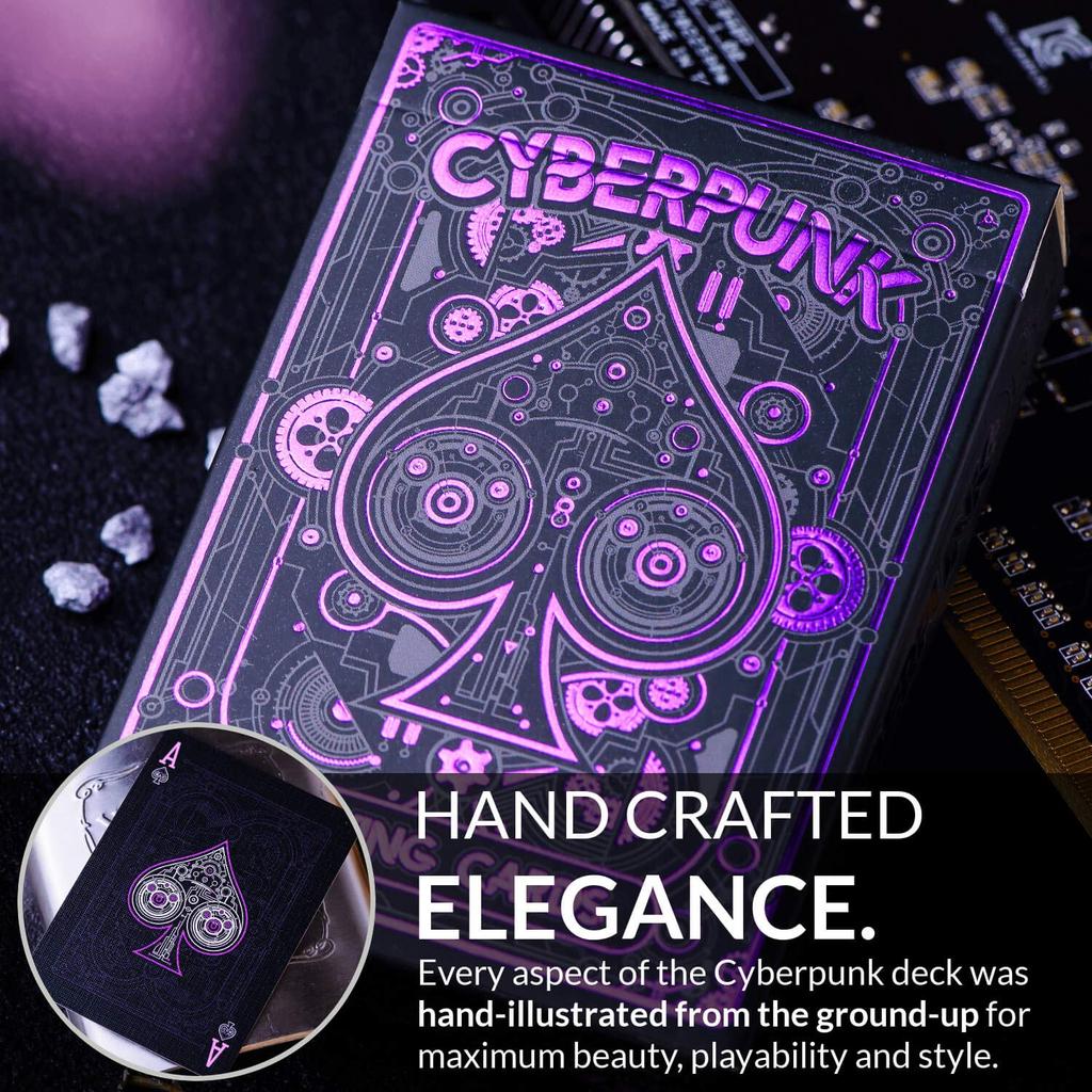 Cyberpunk Violet Cardistry Copii Adulți Pachet Negru cu Cărți de Poker Cyberpunk Unice, & E-Book, Cărți.