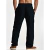 2026 Men's Linen Summer Pants Beach Pants Drawstring Vertical Stripes Straight Casual Breathable Comfortable Long Trousers