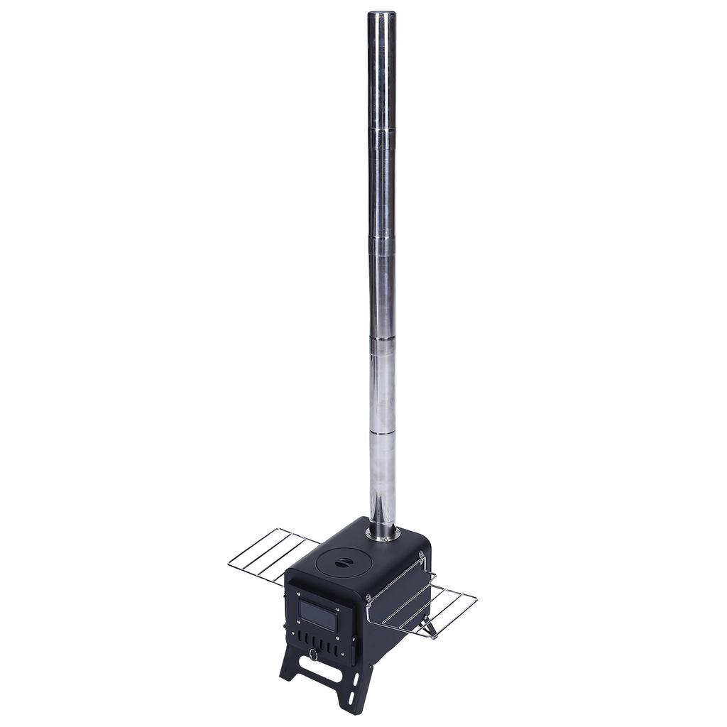   Outdoor Tent Stove, Small Wood Stove, Portable Camping Wood Stove for Tent, Ice Fishing with   Chimney Pipe for Cooking, Foldable Legs