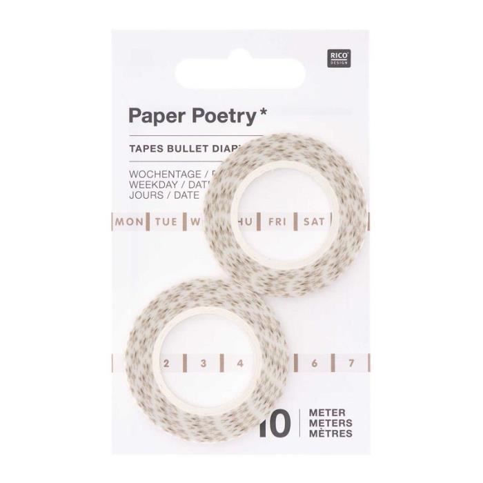 Rubans de masquage fins - Non spécifié - Date - Doré - Mixte - 2 pièces