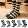 Chaussettes à Rayures Classiques 1 Paire Chaussettes Mi-Mollet Rayées Homme, Habillées pour le Bureau, Respirantes en Coton Décontracté pour le Trajet avec Bord-Côte Haute Élasticité