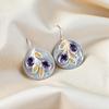 Rare Iolite Gemstone 925 Sterling Silver Jewelry Handmade Women Earrings 1.77" EE-81-2