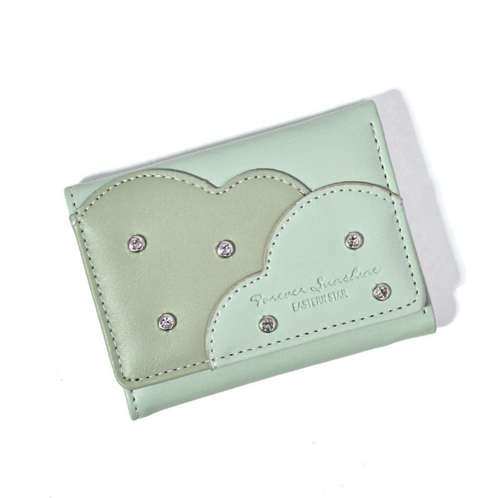Card Holder PU Trifold Wallet PU Leather Women's Short Purse Cute Ultra-thin Coin Purse  Outdoor