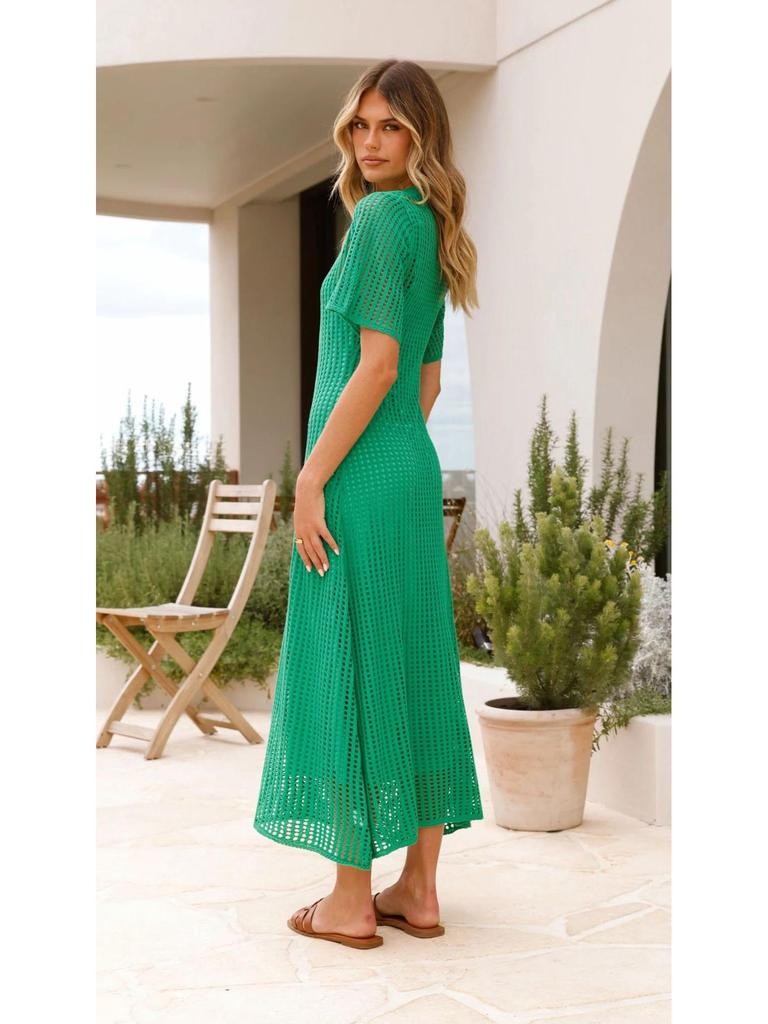 2026 Stylish Women's Two-Piece Set: Round Neck Hollow Dress with Airy Feel