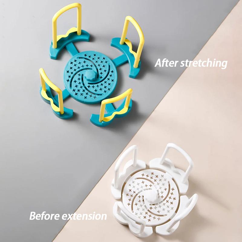Rotating Dish Rack Large Capacity Extendable Plastic Kitchen Storage Rack for Countertop Draining and Drying Dishes Cups Bowls