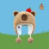 New Windproof Bonnet Cap Coldproof Warm Pullover Hat Plush Capybara Fluffy Ear Protection Cap Women
