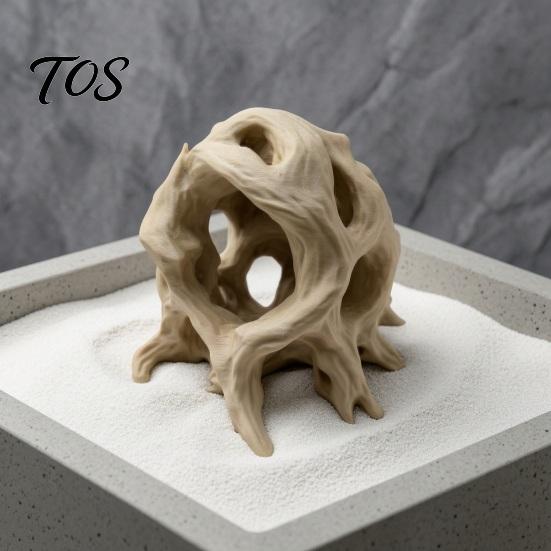 Safe Aquarium Ornament Hideout Tree Ball, 3D Printed Natural Look Root Reptile Hideout, Gecko Habitat Accessory Fish Cave, Decorative Shelter