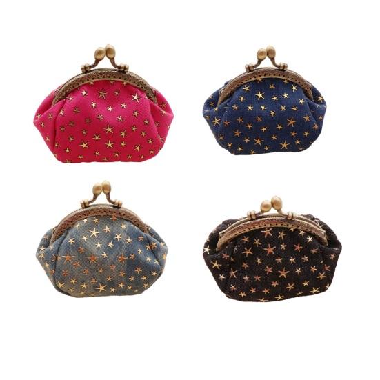 Five-Pointed Star Coin Purse Mini Kiss-Lock Change Purse