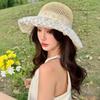 Women's Lace Trim Wide Brim Sun Hat - Summer Straw Hat for Sun Protection, Shading, and Beach Vacations, Japanese Fresh Style.