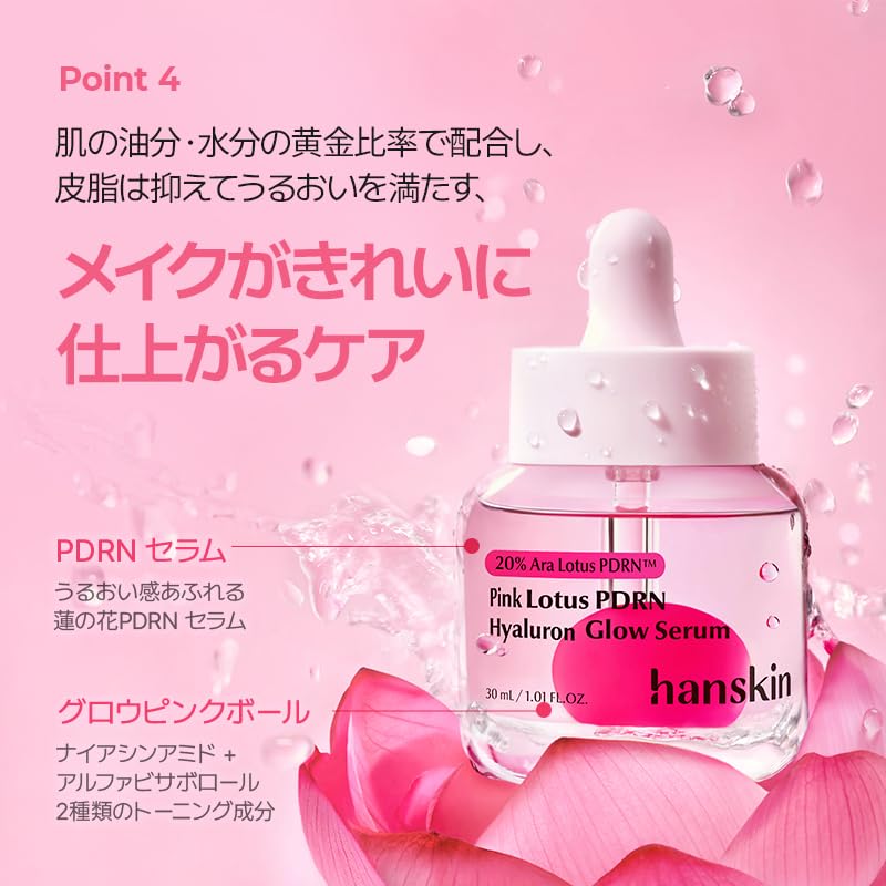 [HANSKIN Official] Lotus Flower PDRN Hyaluronic Acid Glow Serum 30ml