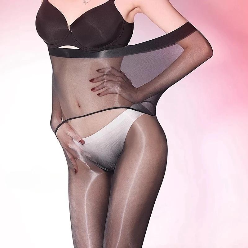 Sexy Plus Size Elegant Fragrance High Waist Seamless Tights 15D Shiny Silky Transparent Pantyhose Women Thin Intimate Underwear