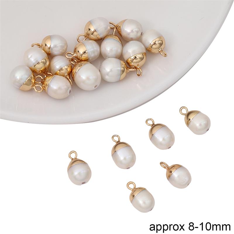 Natural Freshwater Pearl Irregular Gold Edging Single Hanging Style For DIY Necklace Bracelet Earrings Jewelry Making