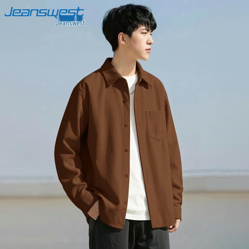 Мужская вельветовая рубашка с длинным рукавом Jeanswest, плотная 5XL