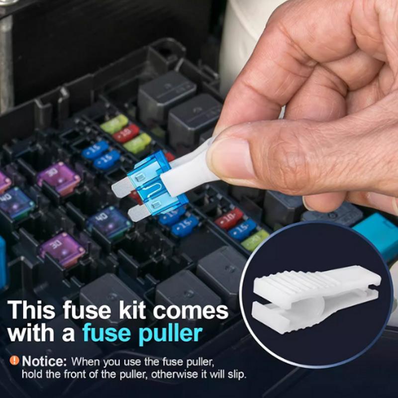 180Pcs Car Fuses Assorted Kit 60 Mini Blade Car Fuse +60 Standard Fuse Automotive +60 Micro Fuse + Fuse Puller Circuit Breaker 6