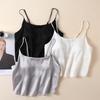 Mulberry Silk Camisole Bralette with Pads - Anti-Exposure, Beautiful Back Design for Women