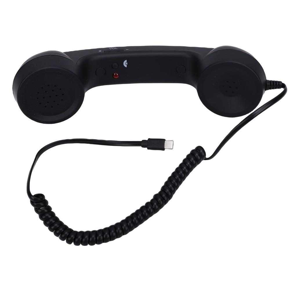 Retro Phone Handset Type C Wired Telephone Handset Handheld Receiver with Mic and Speaker for Conference Call