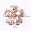 Engood 50Pcs Crystal Glass Flower Rhinestone Alloy Buttons Sewing Trim Embellishments Craft DIY Hair Apparel Clothes Accessories