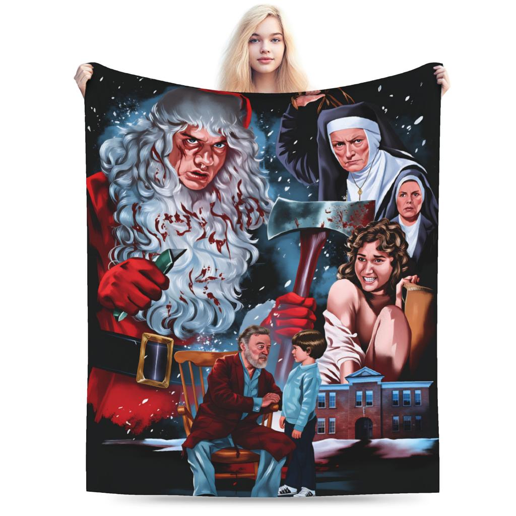Silent Night Deadly Night 2025 Plush Blanket Kids Adult  Flannel Throw Blanket For Living Room Soft Warm Quality Bedspread