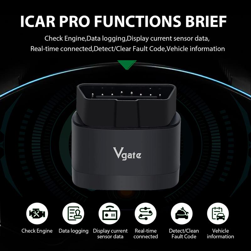 Vgate iCar Pro 2S OBD2 Diagnostický nástroj ELM327 Bluetooth 5.2 Auto skener Podpora Android/IOS V2.3 Auto skener