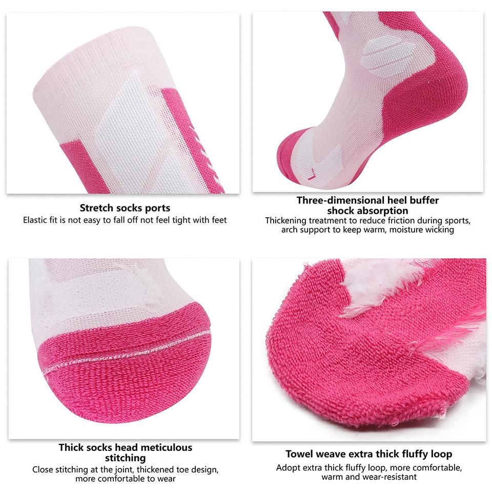 Thermal Winter Socks High Elastic Anti Cold Skiing Outdoor High Sports Cycling Stockings Adult Warm Absorb Sweat Hiking Socks