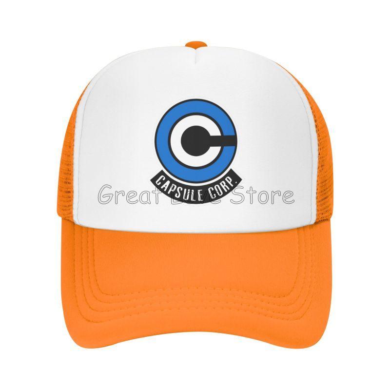 Capsule Corp Mesh Baseball Caps Unisex Hip-Hop Trucker Hat Anime DBZ Dad Hat Adjustable Racing Cap Summer Trucker Snapback Hats
